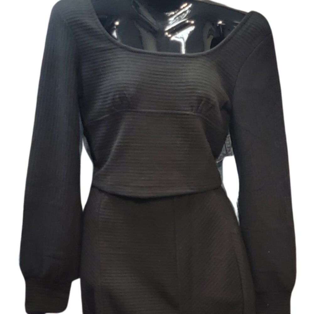 Band Of The Free Black Sweater Top With Open Tie Back NWT